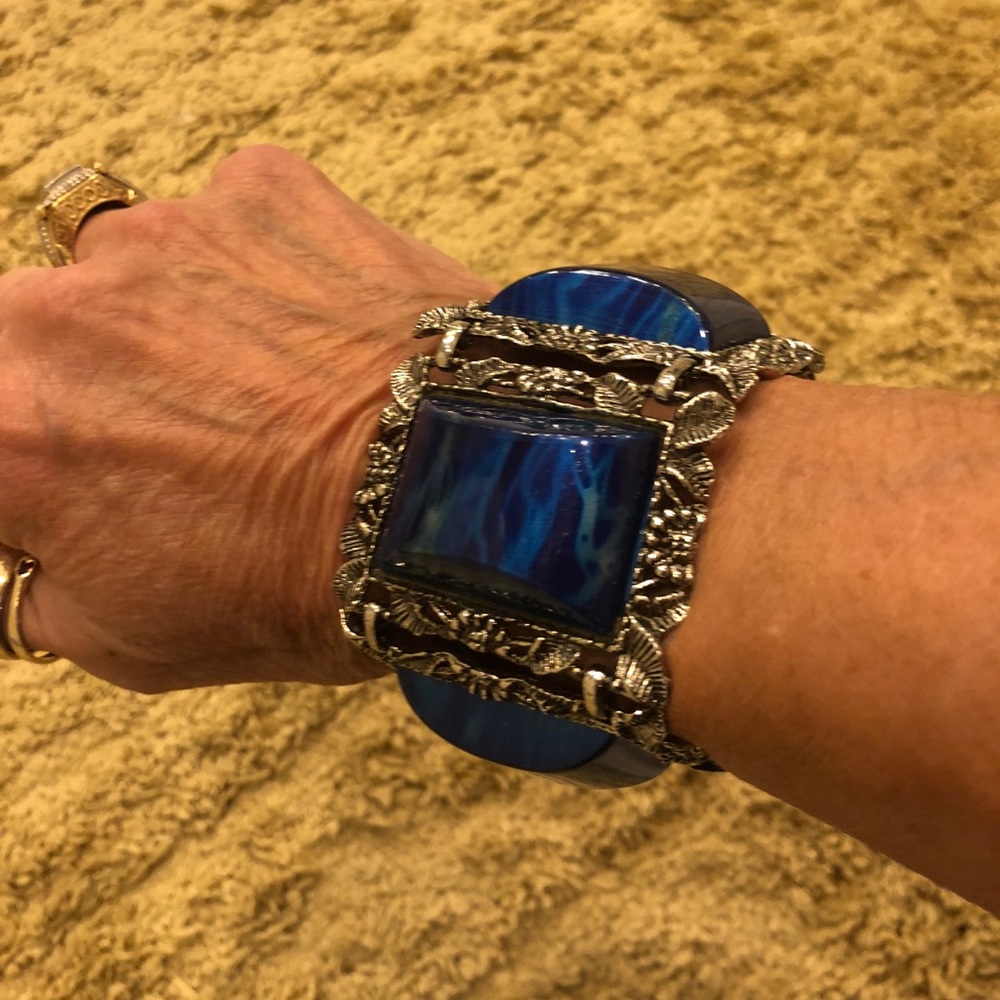 Vintage Blue and Silver Bracelet